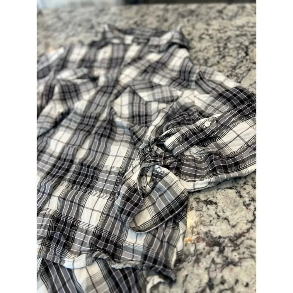 Sam Edelman women’s top size M button up high low tunic style - Picture 2 of 9